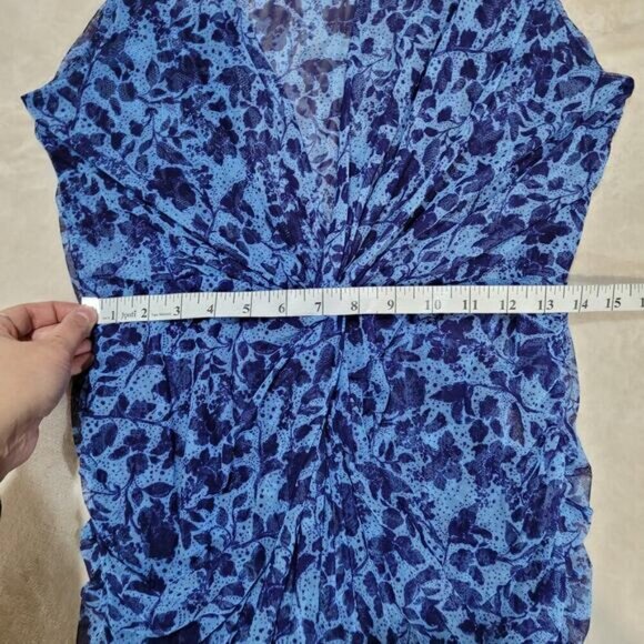 Misa Los Angeles Ava Blue Dress in Goa Floral Mesh - Size‎ Large - Picture 9 of 10